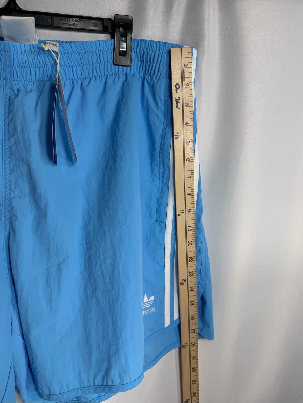 adidas Men’s Sky Blue 3-Stripes Athletic Shorts size 2XL